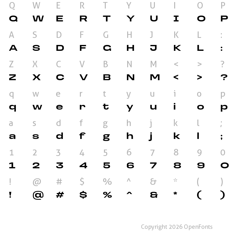 Character Map of Loos Extended Bold