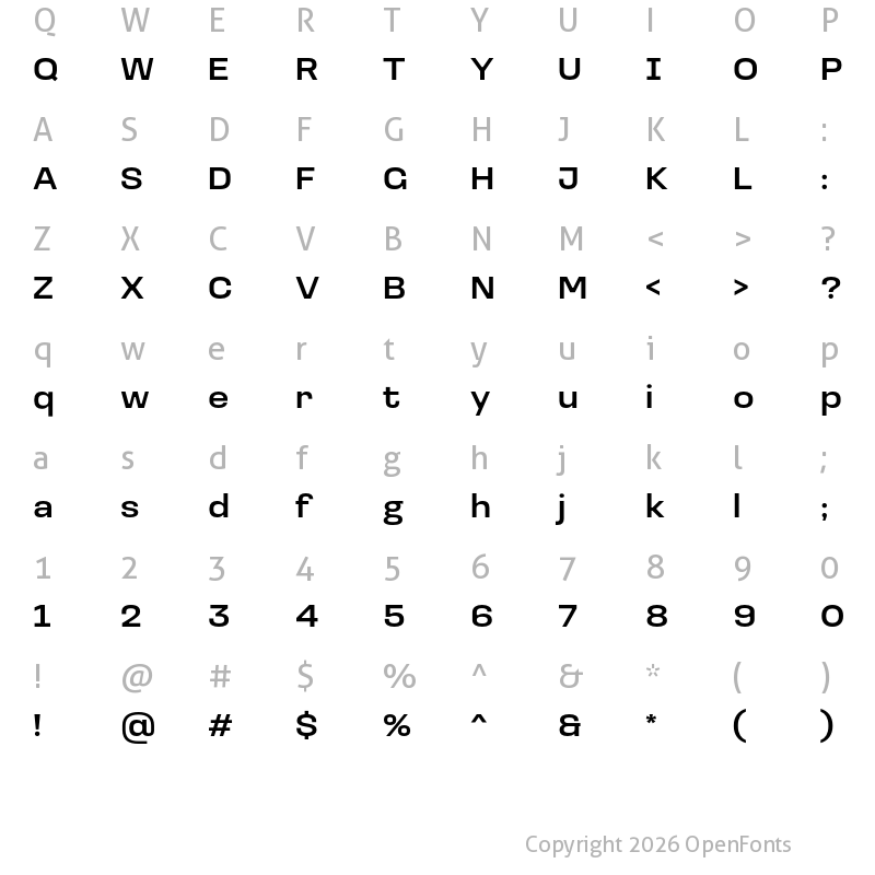 Character Map of Loos Wide Medium