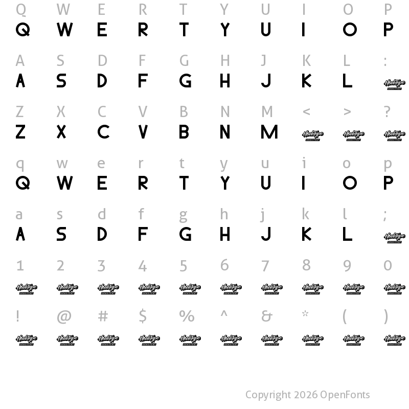 Character Map of Lopez Demo Regular