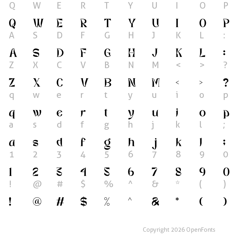 Character Map of Loresha Serif Display Regular