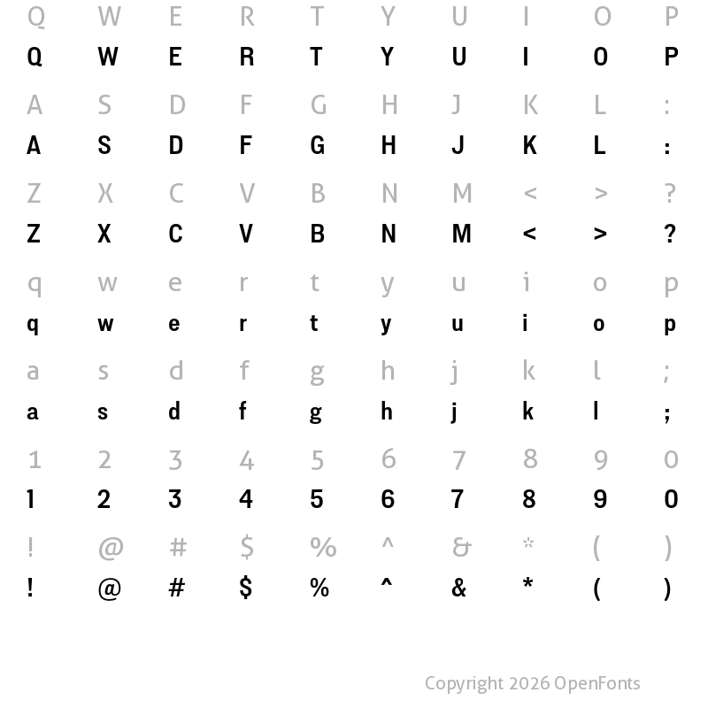 Character Map of Lorimer No 2 Semibold