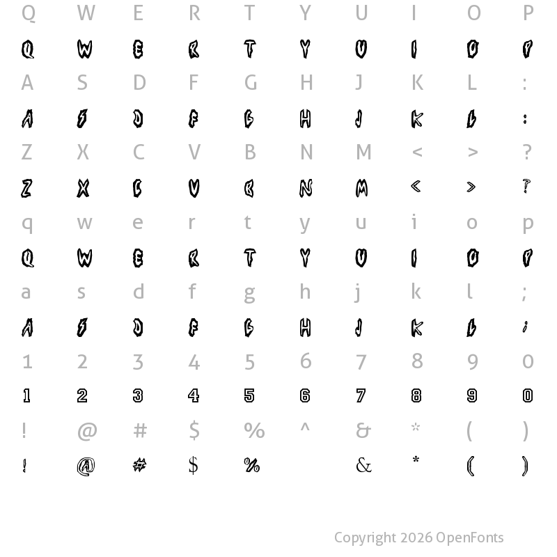 Character Map of Los Piojos Regular
