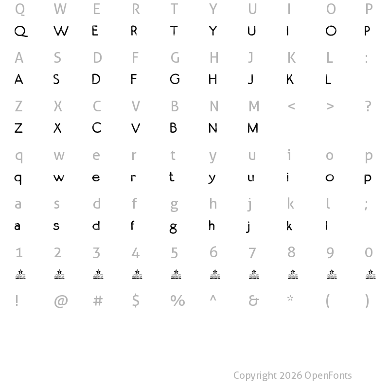 Character Map of LOST AGES PERSONAL USE Regular