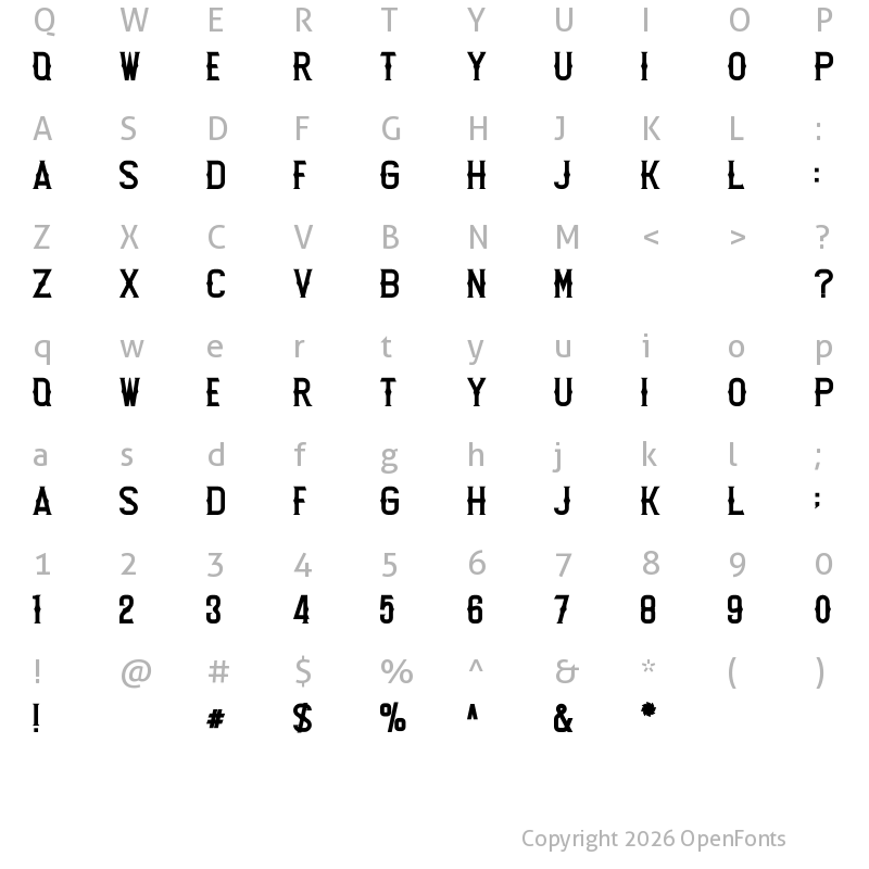 Character Map of Lost Leonenst Bold