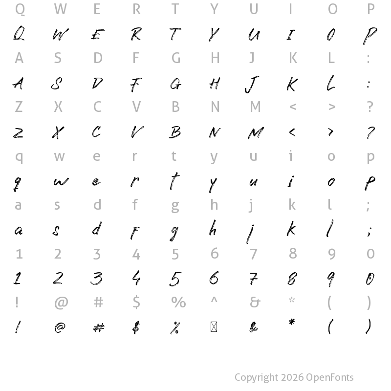 Character Map of Lost Rock Regular