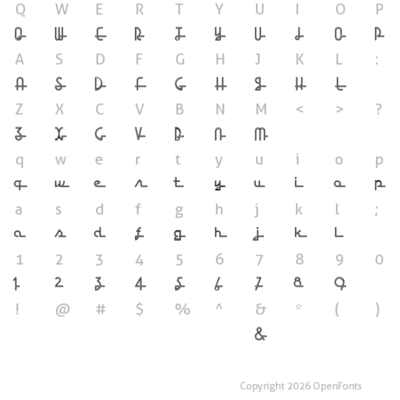 Character Map of LostWages Regular