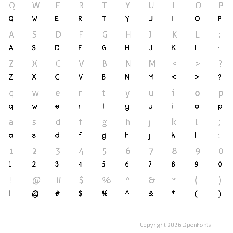 Character Map of Love Amsterdam Sans Filled Regular