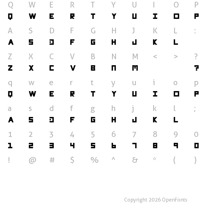 Character Map of LOVE Regular