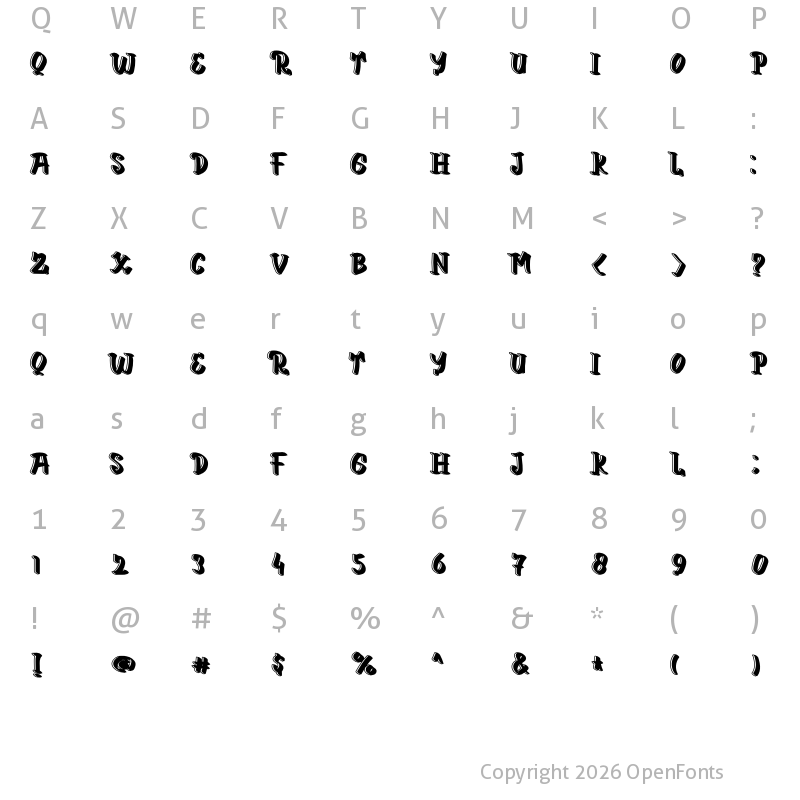Character Map of Love Sweet Regular