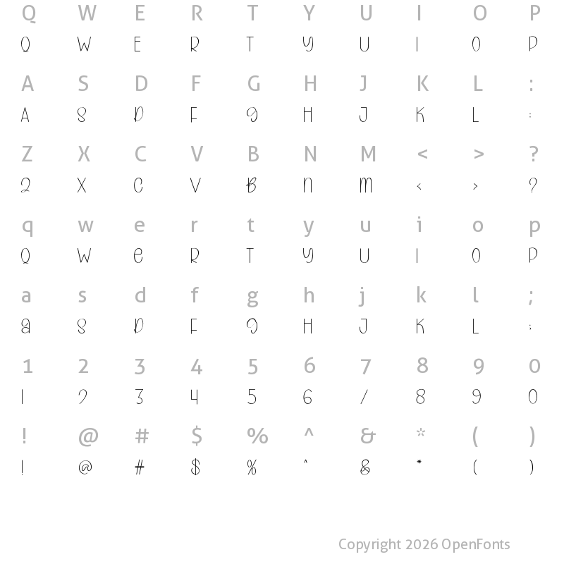 Character Map of Love Valentine Regular