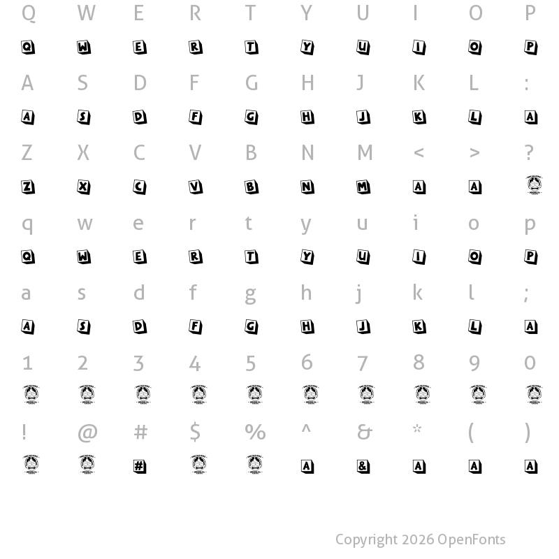 Character Map of LOVE-YOU Regular