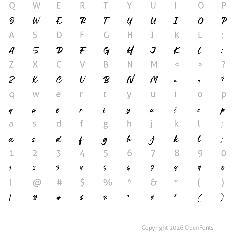 Character Map of Lovely Boys Regular