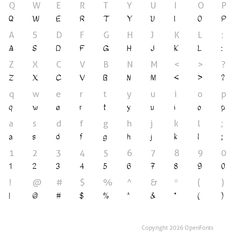 Character Map of Lovely Butterfly Lovely Butterfly