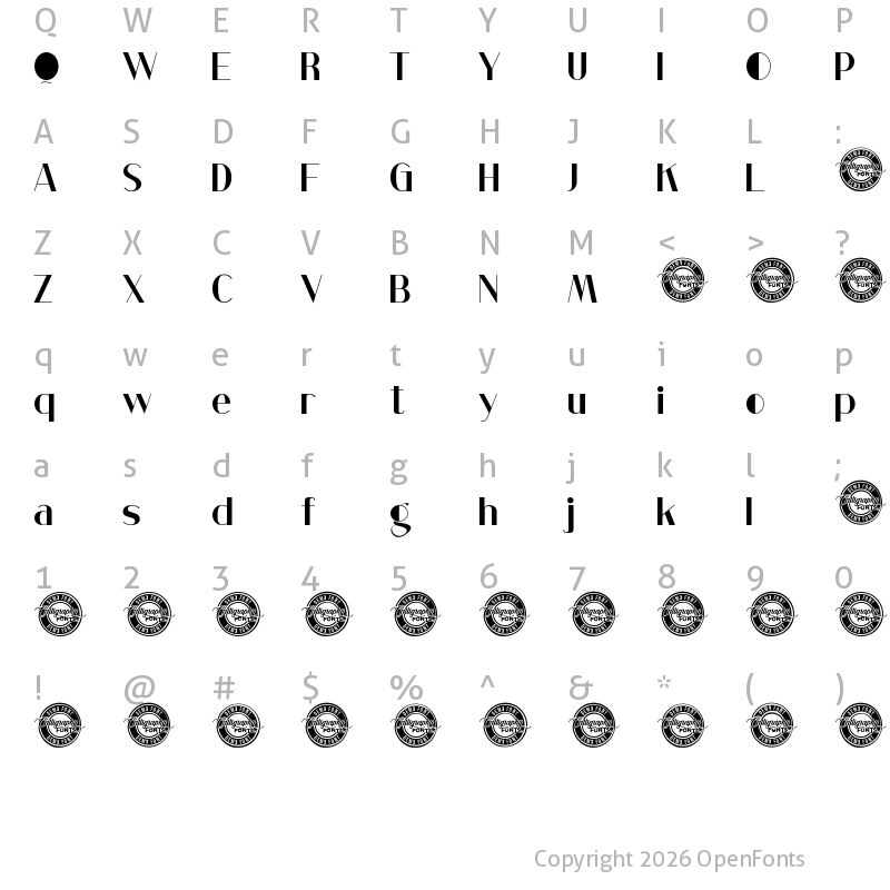 Character Map of Low Magnetic Demo Regular