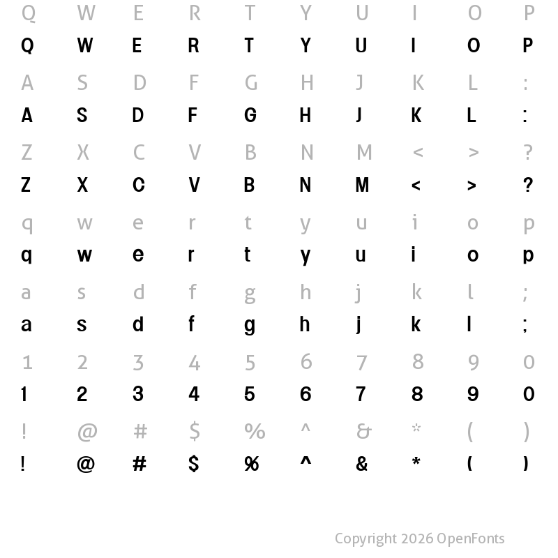 Character Map of Lowball Medium Text