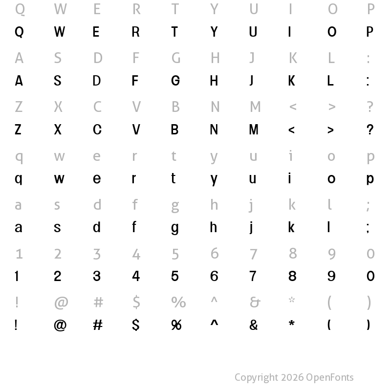 Character Map of Lowball Regular Text