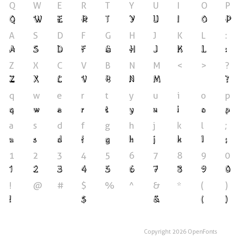 Character Map of Lower East Side Regular