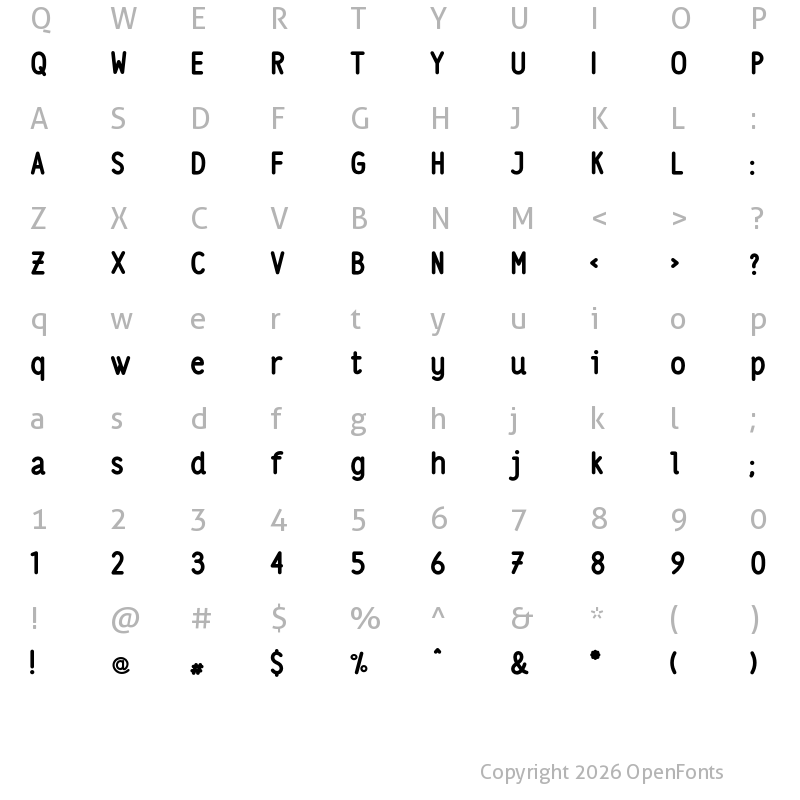Character Map of LS Bold