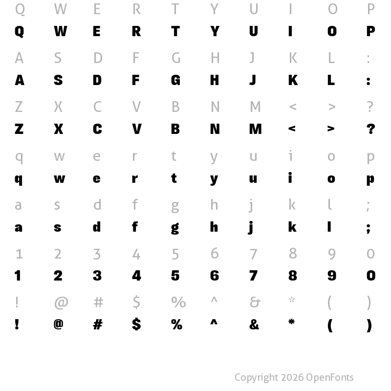 Character Map of LT Eyesight Black