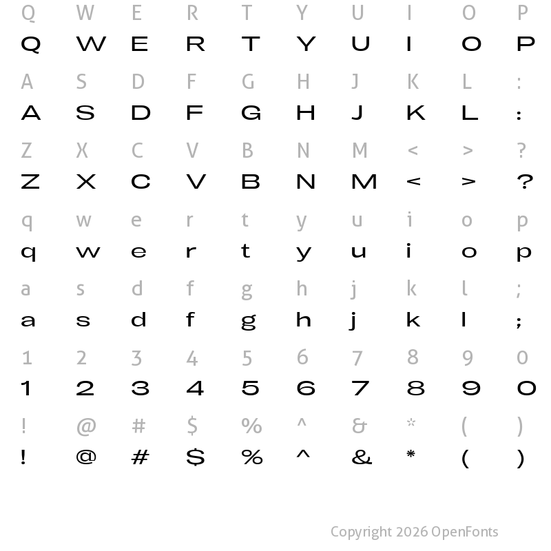 Character Map of LT Eyesight Light Ultra Expanded