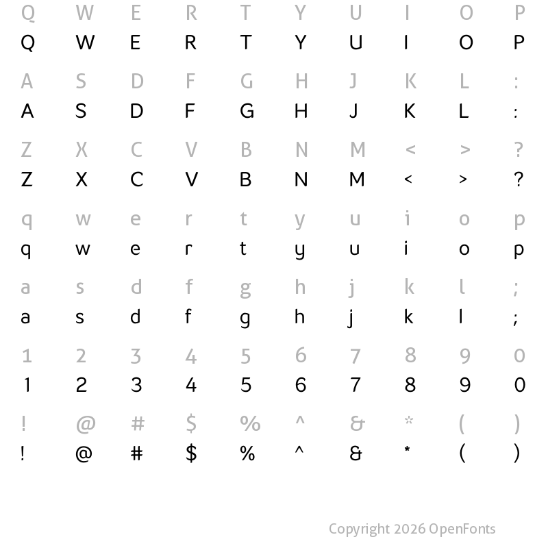Character Map of LT Flode Neue News