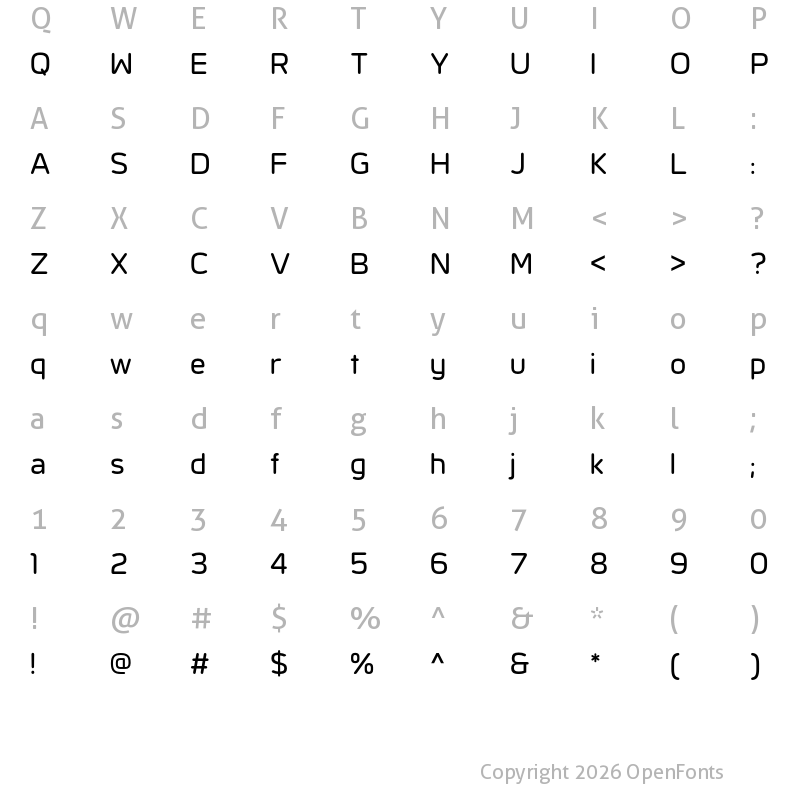 Character Map of LT Neo Rounded Bold
