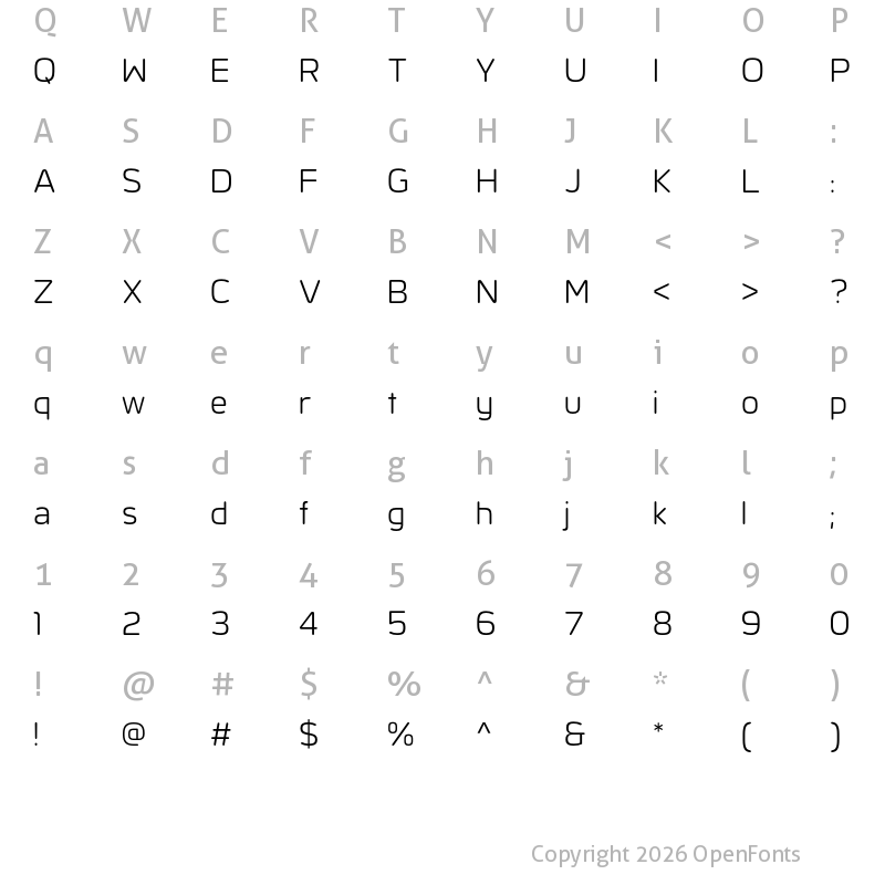 Character Map of LT Neo Rounded Regular
