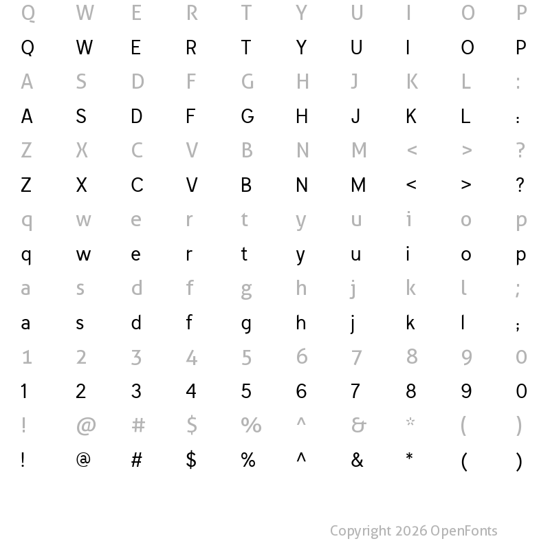 Character Map of LT Panneaux Regular