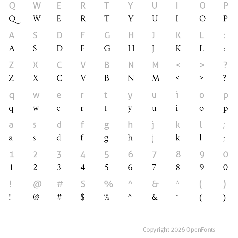 Character Map of LT Soul Regular