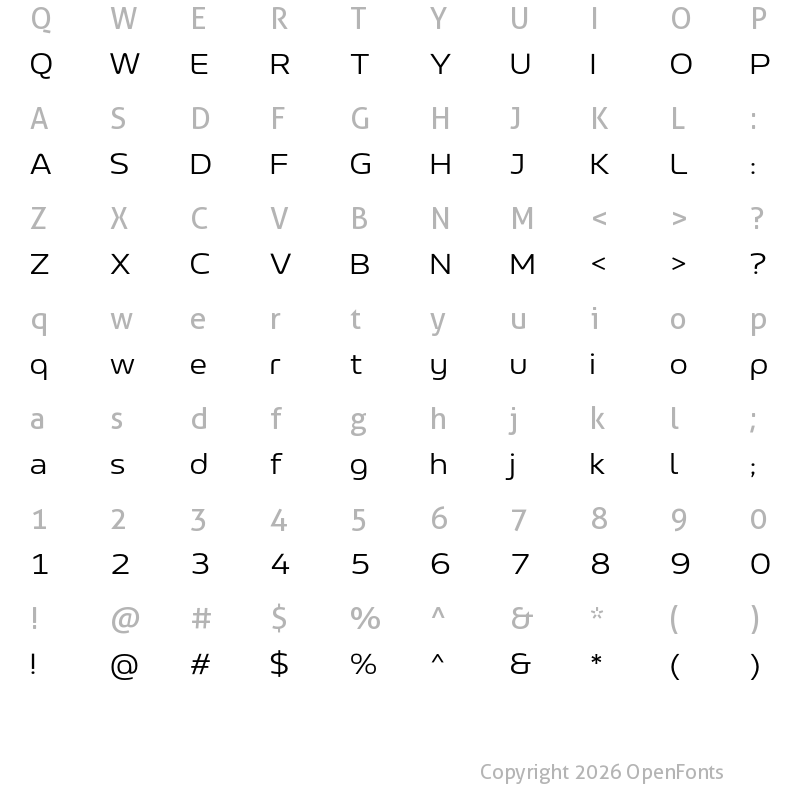 Character Map of LT Wave Light