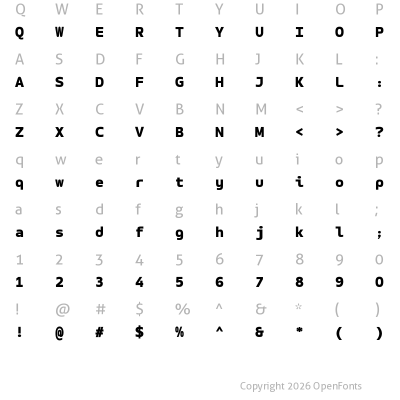 Character Map of LT Wave Mono Black