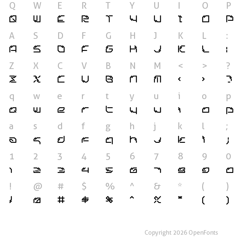 Character Map of ltr-06:artcore Regular