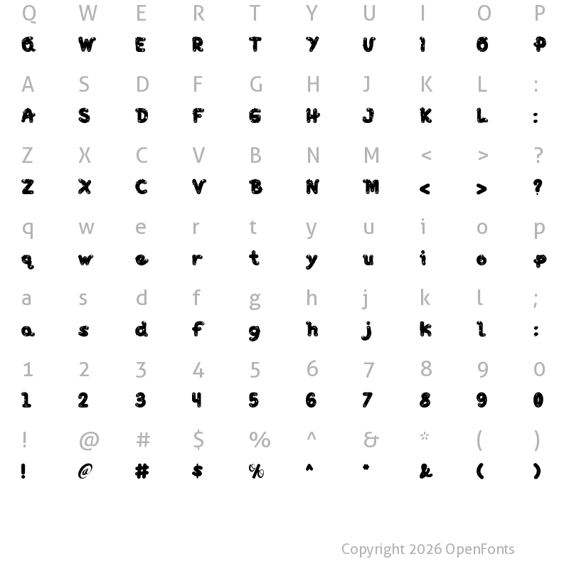 Character Map of Lucky Dino Regular
