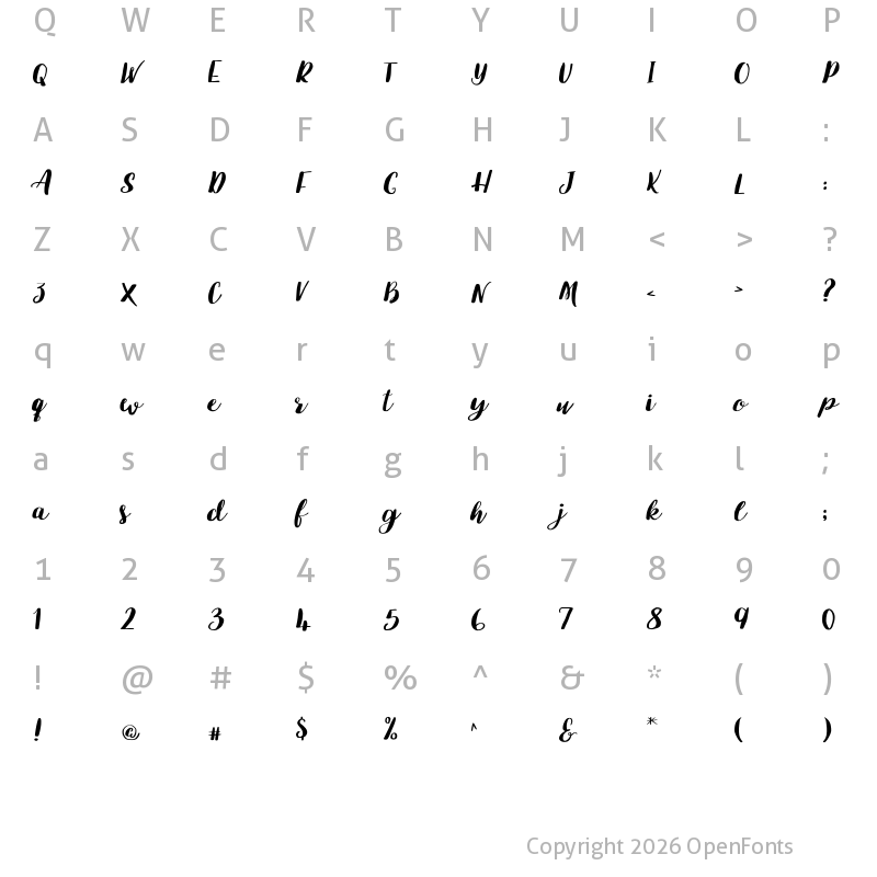 Character Map of Lucky Dip Annabelle Regular