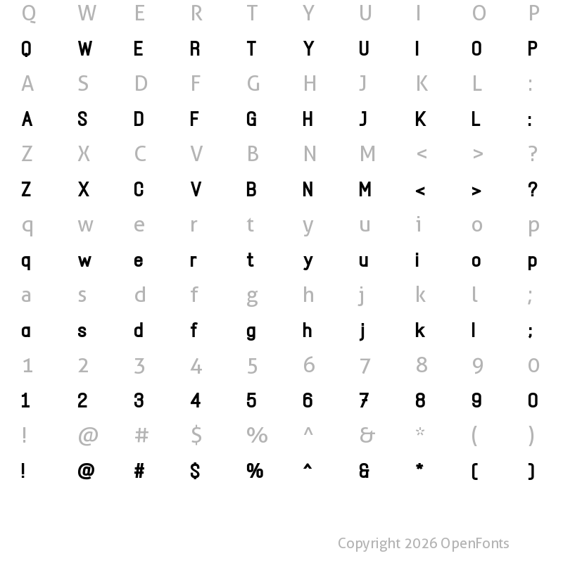 Character Map of Lucotecia Black