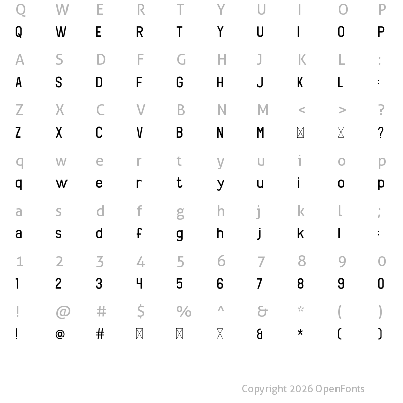 Character Map of LUCRETHIA Free Font