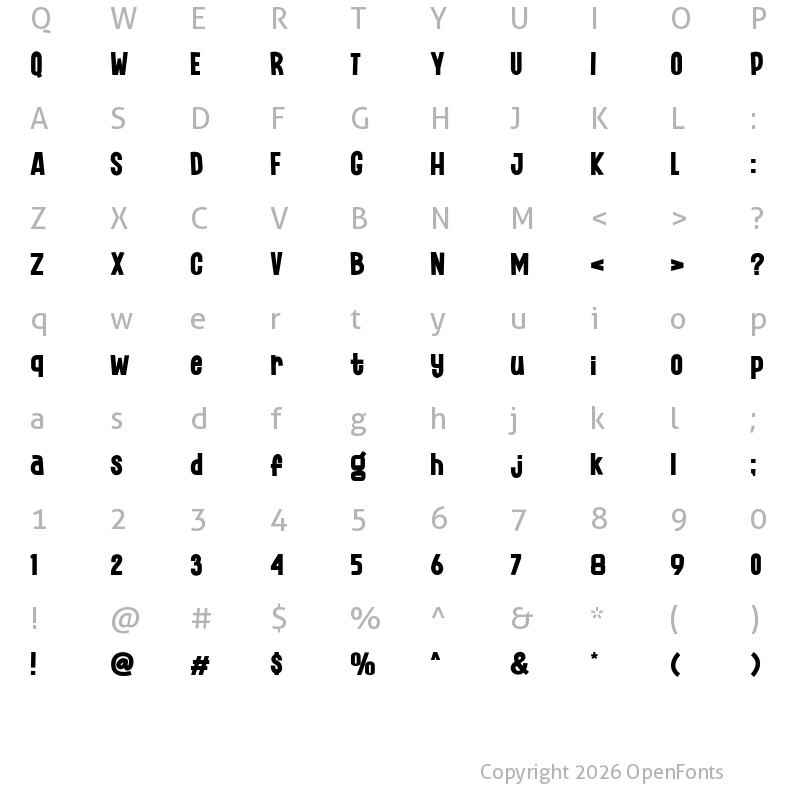 Character Map of Lugate Regular