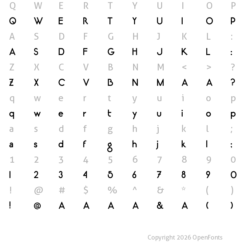 Character Map of Lugos Regular