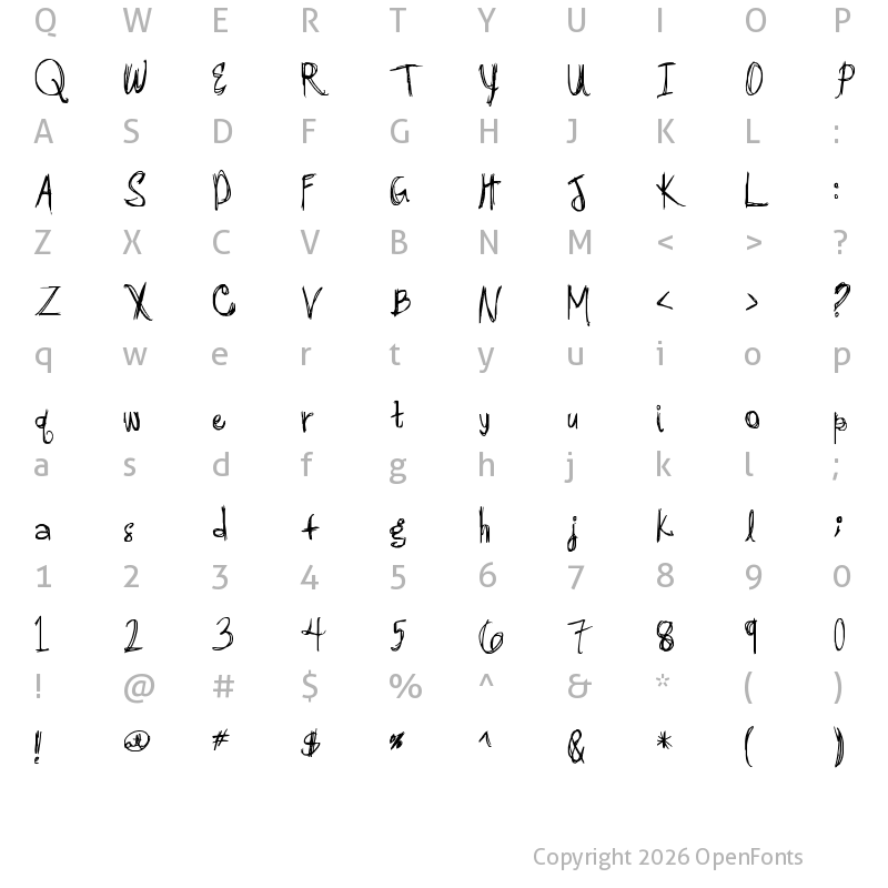 Character Map of Luhyouone Regular