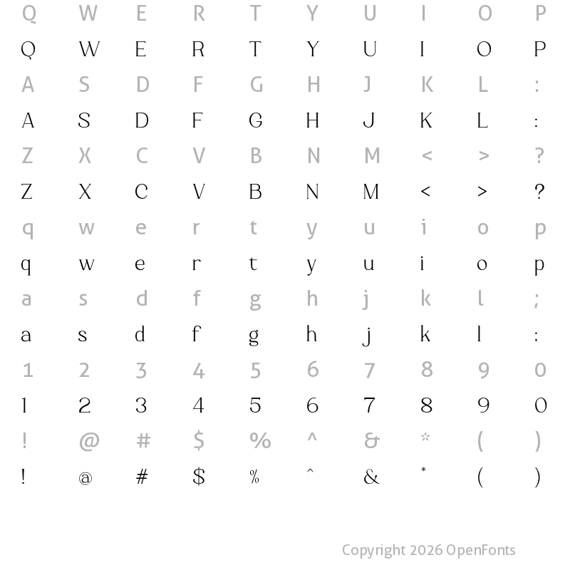 Character Map of Luimp Regular