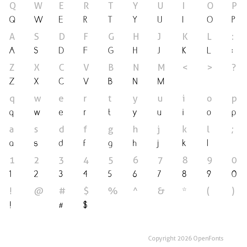 Character Map of Lumnia Light