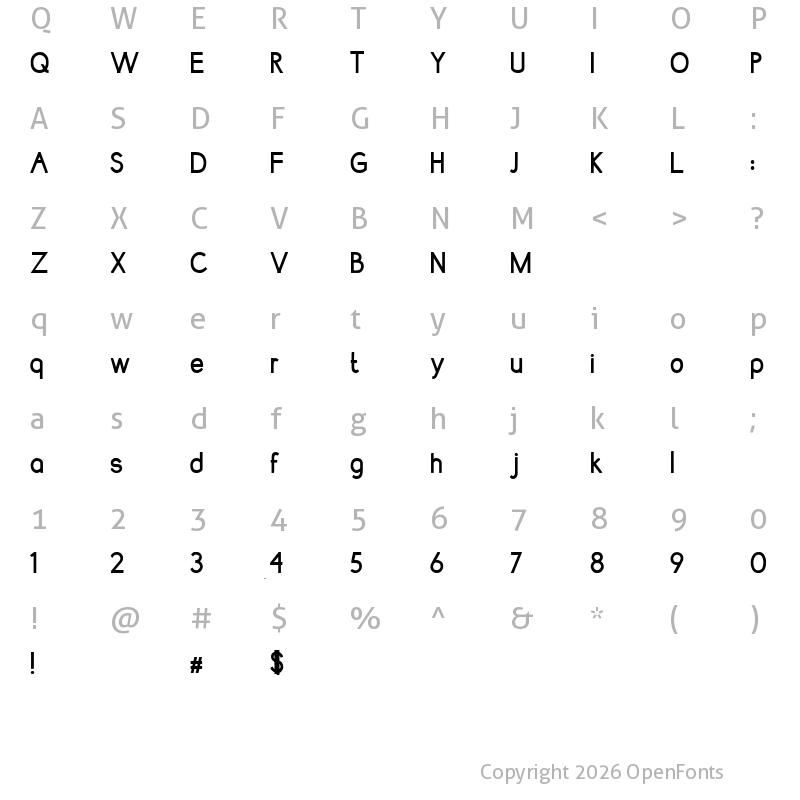Character Map of Lumnia SemiBold