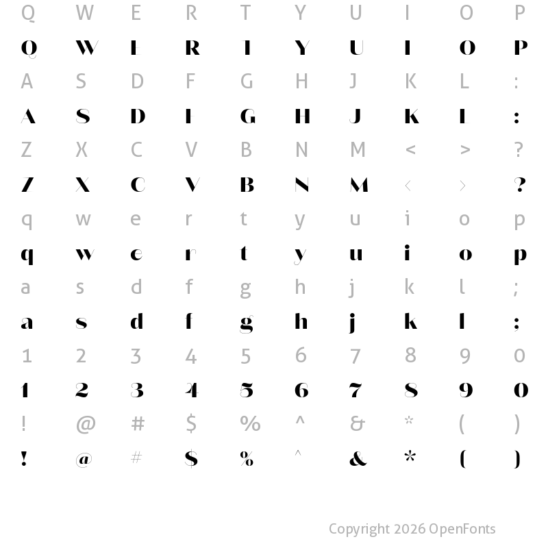 Character Map of Lust Sans Black