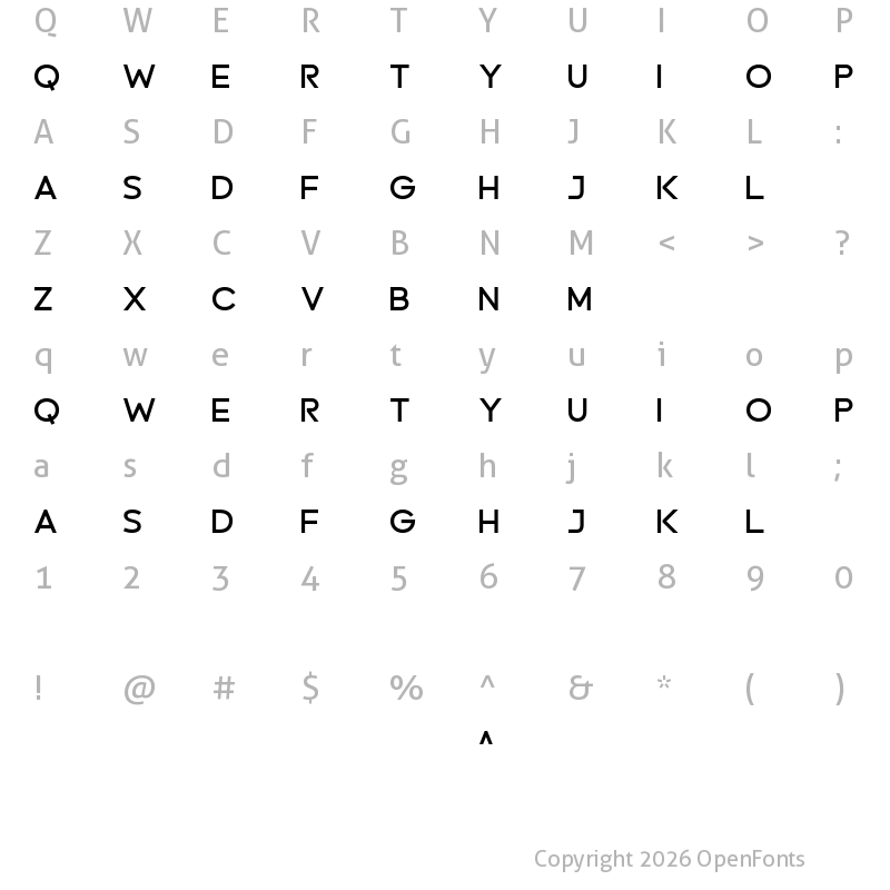 Character Map of Lustrous Bold