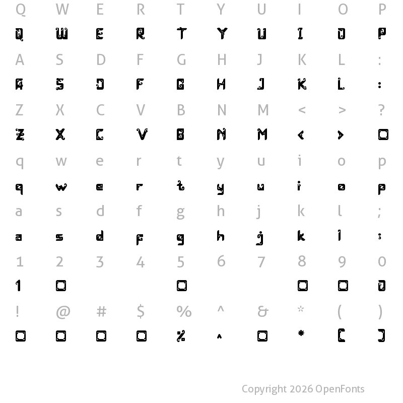 Character Map of Luxurist Vintage Regular