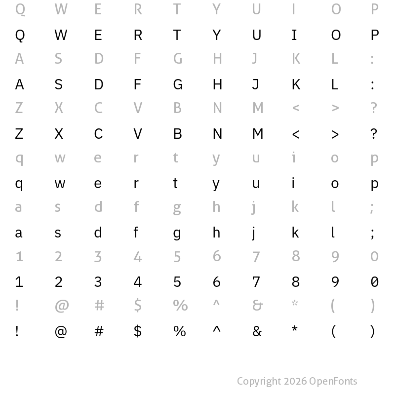 Character Map of LVC Sans Regular