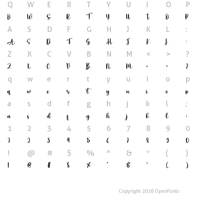 Character Map of Macaroni Regular
