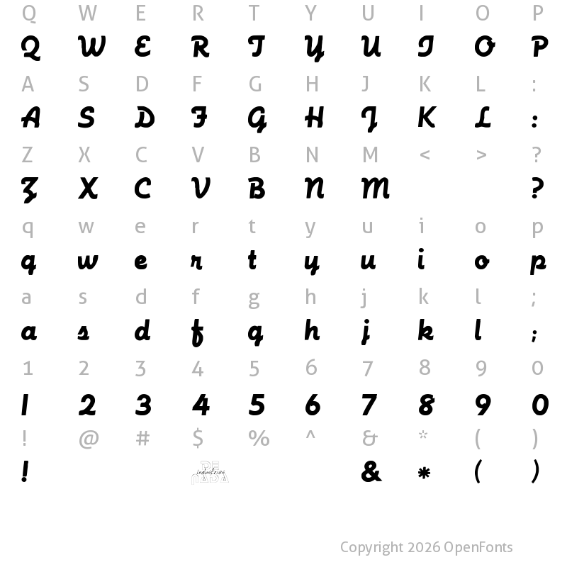 Character Map of MachineScript Regular