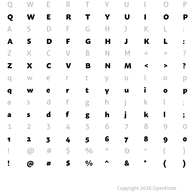 Character Map of Macho ExtraBold