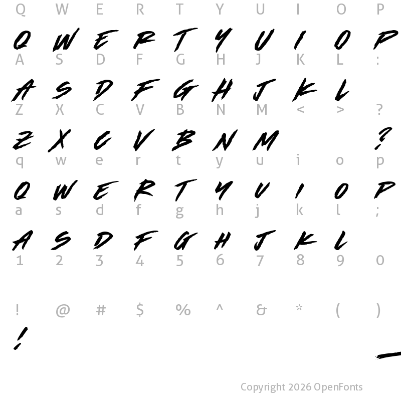 Character Map of Made by Bears DEMO Regular